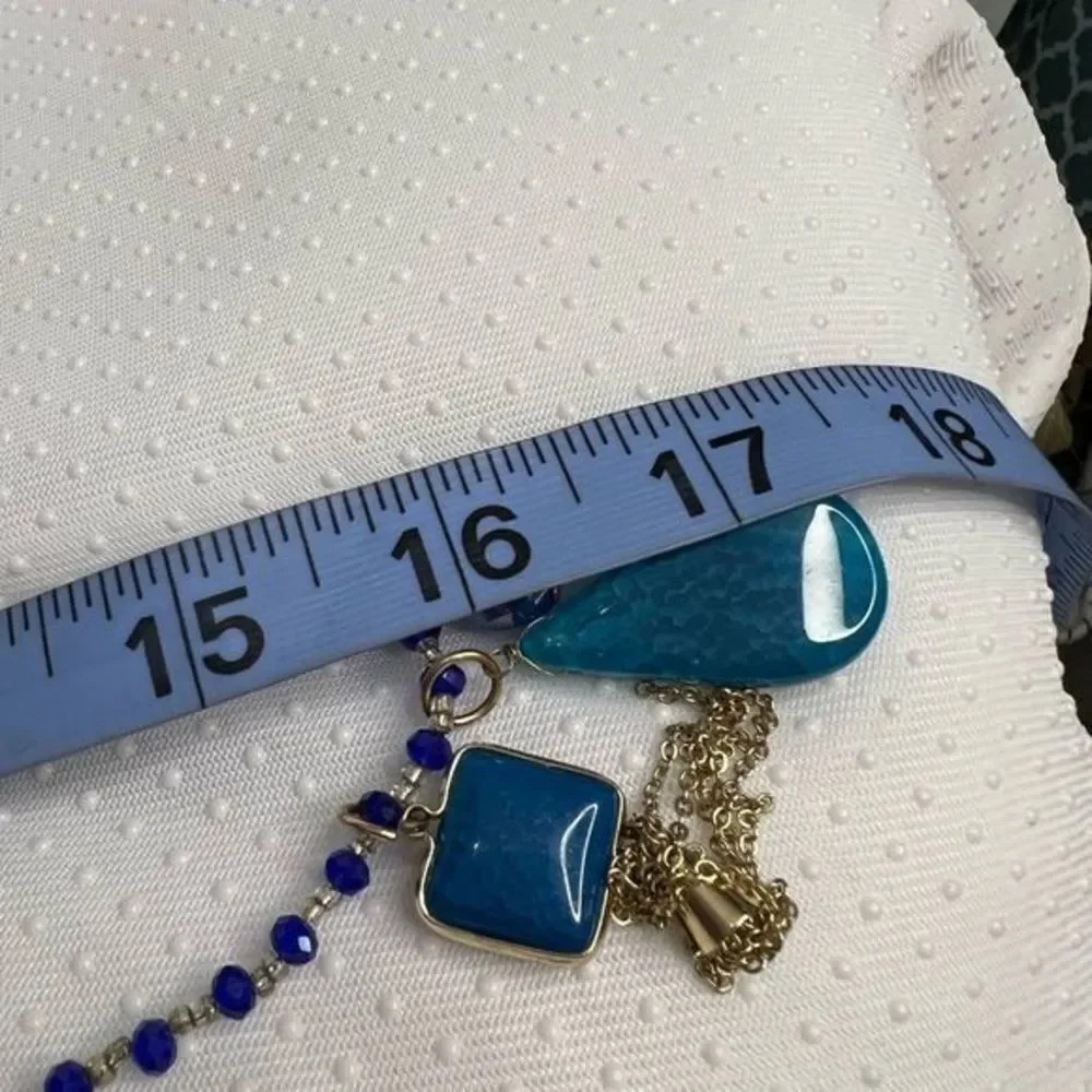 Spring Street Long Blue Beaded Necklace - Picture 11 of 14